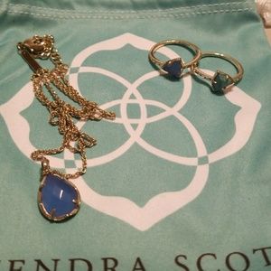 Kendra Scott necklace and set of rings